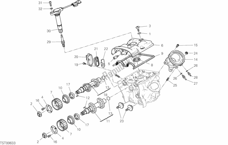 Toutes les pièces pour le Culasse Verticale - Calage du Ducati Hypermotard 950 Thailand 2019